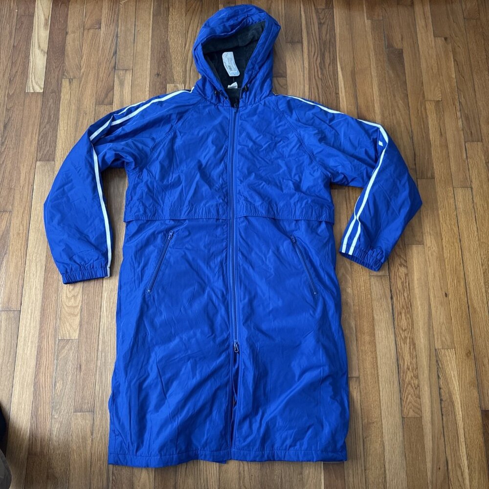 Sporti Stiped Comfort Fleece-Lined Swim Parka Royal Blue Size XXL